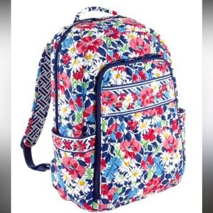 Vera Bradley Summer Cottage Floral Spacious Backpack Laptop Travel Bag